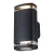 ZEVI W EL 2GU10 B lámpa, fali, fel-le világítás, 2 x max. 10 W, IP54, fekete                          KAN38886