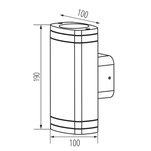 ZEVI W EL 2GU10 G lámpa, fali, fel-le világítás, 2 x max. 10 W, IP54, szürke                          KAN38887