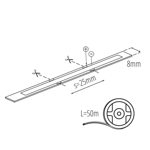 LCOBC 10W/M 12IP00-WW LED szalag, 12 V DC, 50 m, 1 m = 10 W / 920 lm, 3000 K, IP00, F                 KAN38903