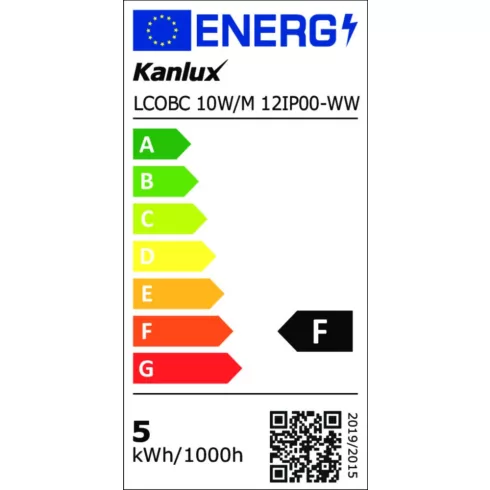 LCOBC 10W/M 12IP00-WW LED szalag, 12 V DC, 50 m, 1 m = 10 W / 920 lm, 3000 K, IP00, F                 KAN38903