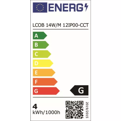 LCOB 14W/M 12IP00-CCT LED szalag, 5 m, 12 DC, 1 m = 14 W / 1260 lm, 2700-6500 K, IP00, G              KAN38911