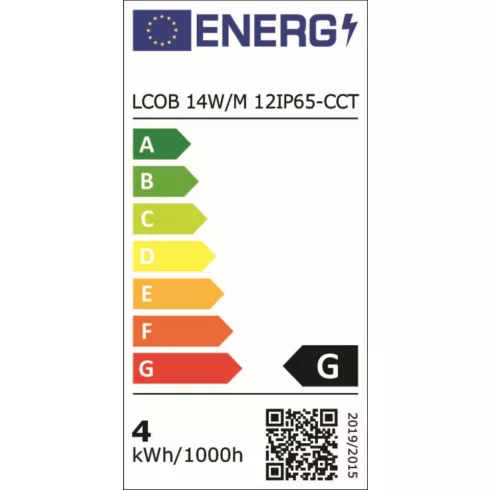 LCOB 14W/M 12IP65-CCT LED szalag, 5 m, 12 DC, 1 m = 14 W / 1260 lm, 2700-6500 K, IP65, G              KAN38912