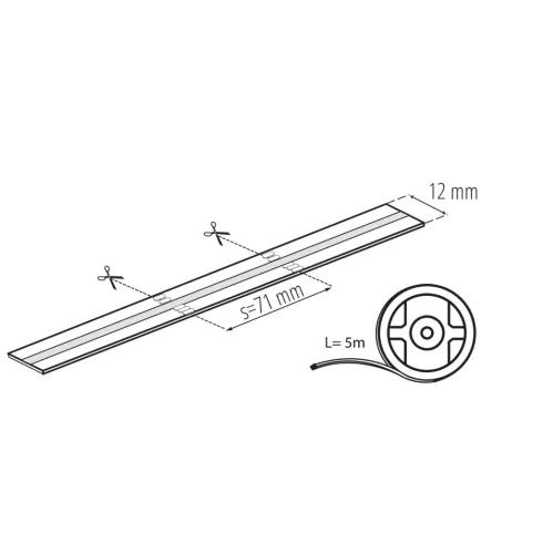 LCOB 19W/M24IP00-RGBW LED szalag, 5 m, 24 DC, 1 m = 5,3 W / 420 lm, RGB+4000 K, IP00, G               KAN38913