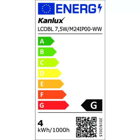 LCOBL 7,5W/M24IP00-WW LED szalag, 24 DC, 1 m = 7,5 W / 640 lm, 3000 K, WW, IP00, G                    KAN38917