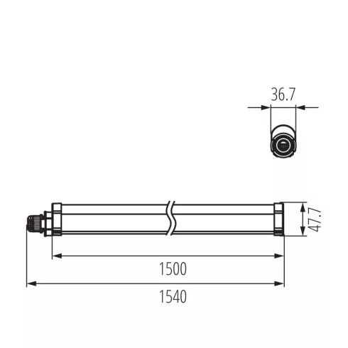 TP SLIM N 50W-NW por- és páramentes lámpa, 50 W, 6000 lm, 4000 K, IP65, fehér                         KAN38941
