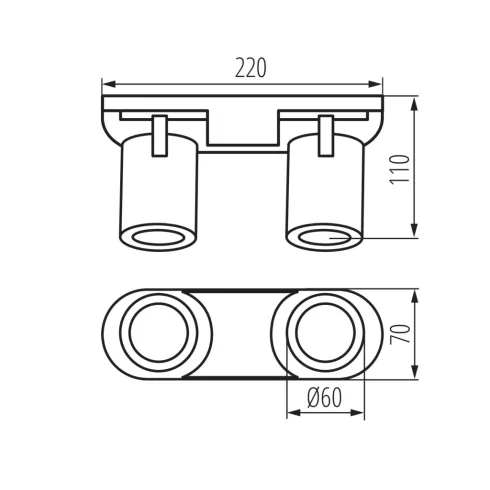 LAURIN EL-2I B-G lámpa GU10, 2 x max. 10 W, GU10/PAR16, IP20, fekete/arany                            KAN38961