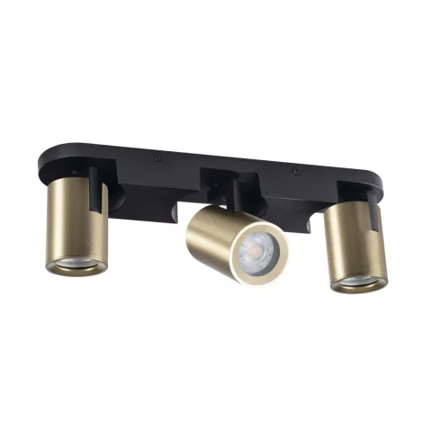 LAURIN EL-3I B-G lámpa GU10, 3 x max. 10 W, GU10/PAR16, IP20, fekete/arany                            KAN38962