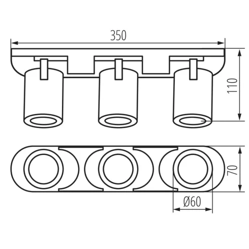 LAURIN EL-3I B-G lámpa GU10, 3 x max. 10 W, GU10/PAR16, IP20, fekete/arany                            KAN38962