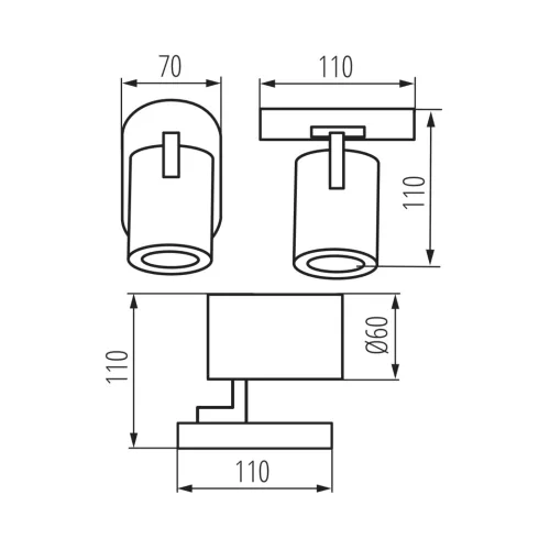 LAURIN EL-1O W-G lámpa GU10, max. 10 W, GU10/PAR16, IP20, fehér/arany                                 KAN38964