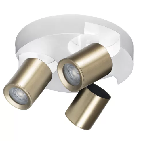 LAURIN EL-3O W-G lámpa GU10, 3 x max. 10 W, GU10/PAR16, IP20, fehér/arany                             KAN38967