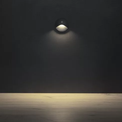 EXIN LED PIR O GR-NW lámpatest, lépcsővilágító, PIR 2m, max.2,5W, 50lm, 4000K, NW, IP65, kerek, szür  KAN39137