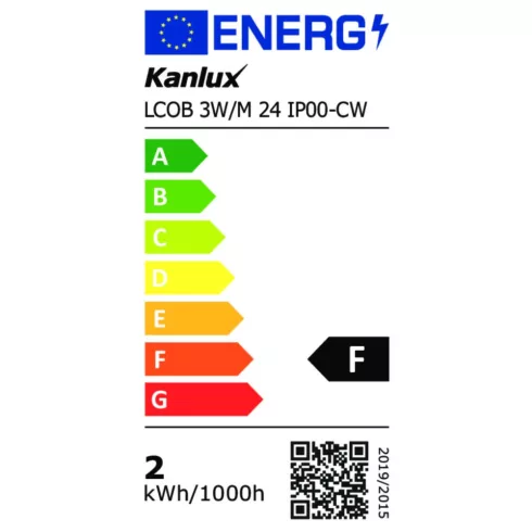 LCOB 3W/M 24 IP00-CW LED szalag, 5 m, 24 DC, 1 m = 3 W / 316 lm, 6500 K, IP00, F                      KAN39168