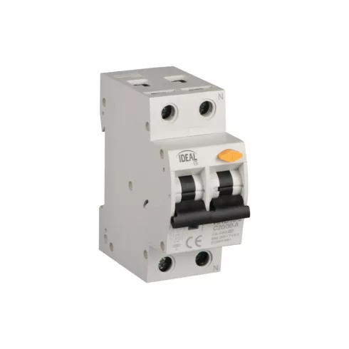 KRO10-2/C20/30-A fírelé, életvédelmi relé, TH35 sínre, A, 20A, 30mA, 230 AC, 2 modul, IP20, fehér     KAN39312