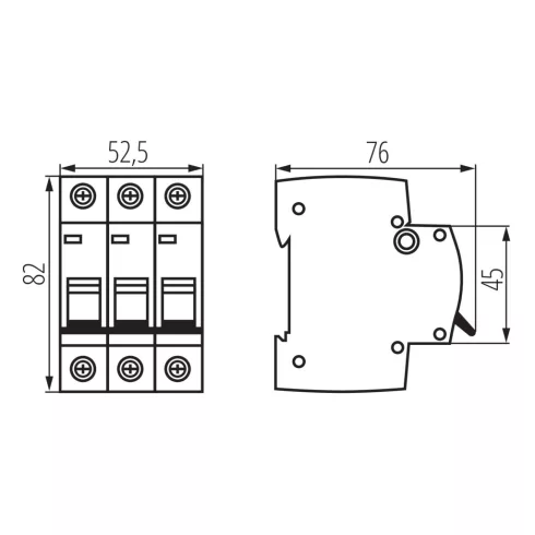 KMB10-C32/3 kismegszakító, C, 32 A, 10000 A, 3 modul, TH35 sínhez, IP20, fehér                        KAN39392