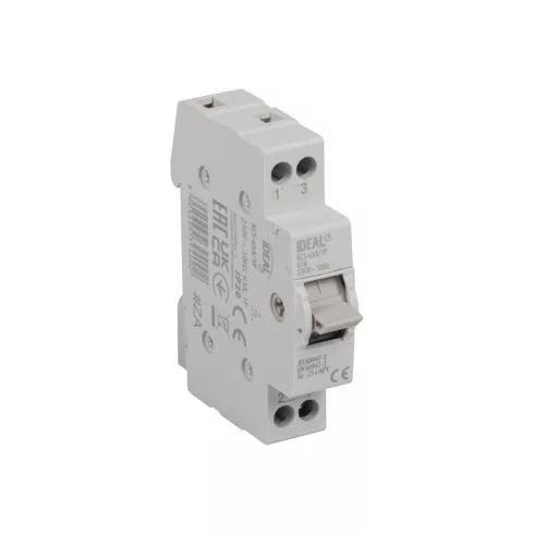 KCS-63A/1P kapcsoló, 63 A, AC-22A, 1,2 Nm, 1 modul, IP20, fehér                                       KAN39400