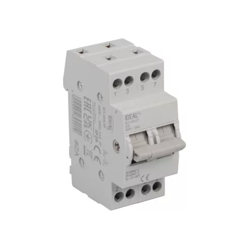 KCS-63A/2P kapcsoló, 63 A, AC-22A, 1,2 Nm, 2 modul, IP20, fehér                                       KAN39401