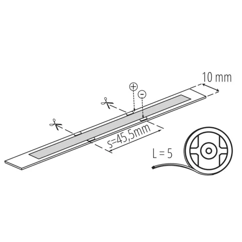 LCOB 14W/M 24 IP00-WW LED szalag, 24 DC, 1 m = 14 W / 1400 lm, 3000 K, WW, IP00, F                    KAN39410