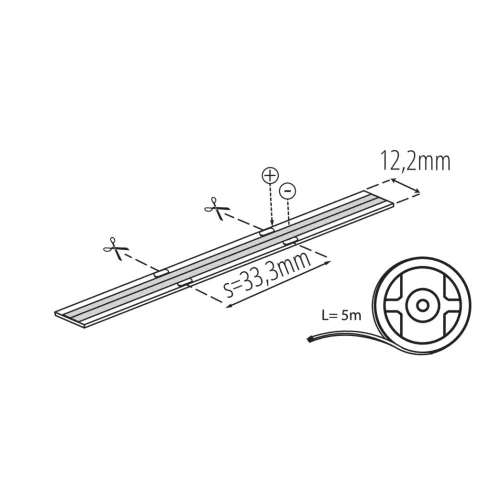 LCOB2L 28W/M24IP65-NW LED szalag, 24 V DC, 5 m, 1 m = 28 W / 3880 lm, 4000 K, IP65, E                 KAN39447
