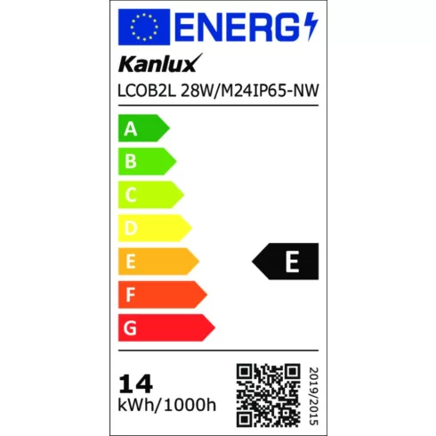 LCOB2L 28W/M24IP65-NW LED szalag, 24 V DC, 5 m, 1 m = 28 W / 3880 lm, 4000 K, IP65, E                 KAN39447