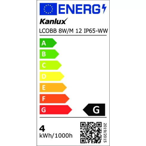 LCOBB 8W/M 12 IP65-WW LED szalag, 12 DC, 1 m = 8 W / 680 lm, 3000 K, WW, IP65, G                      KAN39770