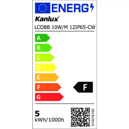 LCOBB 10W/M 12IP65-CW LED szalag, 12 DC, 1 m = 10 W / 950 lm, 6500 K, CW, IP65, F                     KAN39775