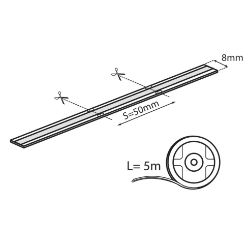 LCOB 10,5W/M 24IP00-G LED szalag, 5 m, 24 DC, 1 m = 10,5 W / 950 lm, zöld, IP00                       KAN39780