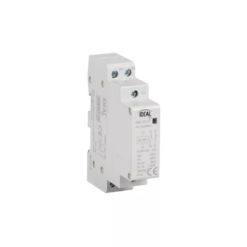 KMC-20-02 kontaktor, TH35 sínre, 20A, 230AC, AC-7A, AC-7B, Csatlakozó/megszakító 0/2, 1 modul, IP20   KAN45820