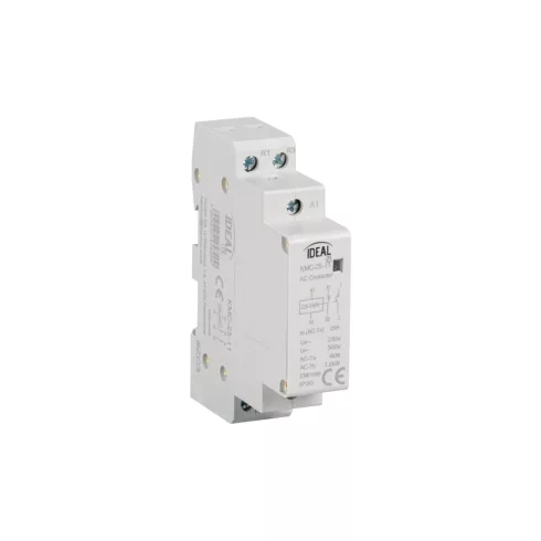 KMC-25-11 kontaktor, TH35 sínre, 25A, 230AC, AC-7A, AC-7B, Csatlakozó/megszakító 1/1, 1 modul, IP20   KAN45822
