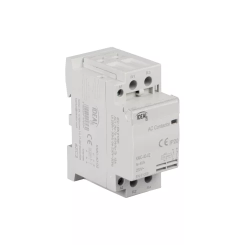 KMC-40-02 kontaktor, TH35 sínre, 40A, 230AC, AC-7A, AC-7B, Csatlakozó/megszakító 0/2, 2 modul, IP20   KAN45823