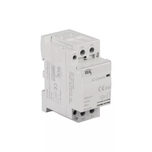 KMC-40-11 kontaktor, TH35 sínre, 40A, 230AC, AC-7A, AC-7B, Csatlakozó/megszakító 1/1, 2 modul, IP20   KAN45824