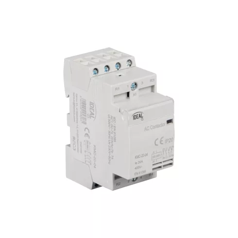 KMC-20-04 kontaktor, TH35 sínre, 20A, 230AC, AC-7A, AC-7B, Csatlakozó/megszakító 0/4, 2 modul, IP20   KAN45825