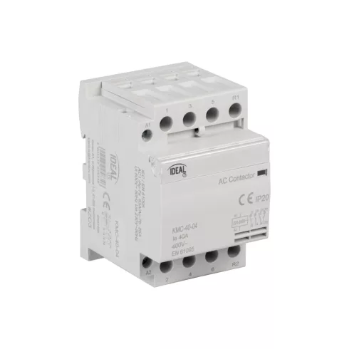 KMC-40-04 kontaktor, TH35 sínre, 40A, 230AC, AC-7A, AC-7B, Csatlakozó/megszakító 0/4, 2 modul, IP20   KAN45829