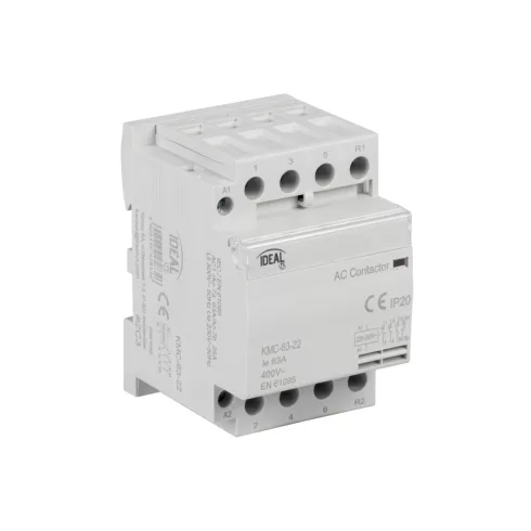 KMC-63-22 kontaktor, TH35 sínre, 63A, 230AC, AC-7A, AC-7B, Csatlakozó/megszakító 2/2, 3 modul, IP20   KAN45833