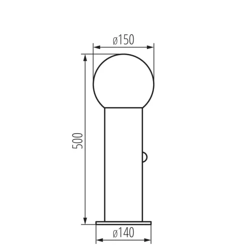 STONO 15M 50 SE GR lámpa E27, álló, PIR mozg.érz., max.15W, LED, mag.50cm, IP65, gömb, antracit/fehé  KAN46084