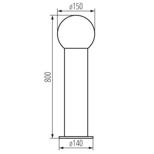 STONO 15M 80 GR lámpa E27, álló, rögzíthető, max.15 W, LED, mag.80 cm, IP65, gömb, antracit/fehér     KAN46085