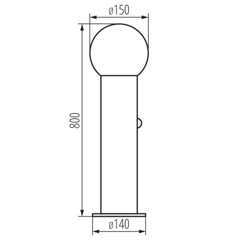 STONO 15M 80 SE GR lámpa E27, álló, PIR mozg.érz., max.15W, LED, mag.80cm, IP65, gömb, antracit/fehé  KAN46086