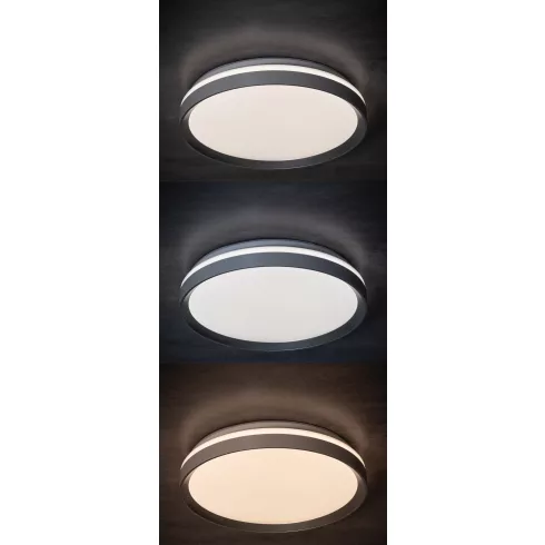 LIXAN CCTDIM W/B mennyezeti lámpa, LED, max.47W, max.3900lm, 3000-6500K, IP20, kerek, fehér/fekete    KAN46281
