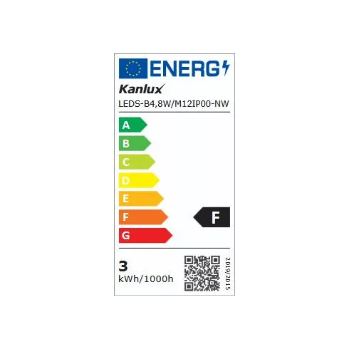 LEDS-B4,8W/M12IP00-NW LED szalag, 5 m, 12 DC, 1 m = 4,8 W / 540 lm, 4000 K, IP00, F                   KAN46309