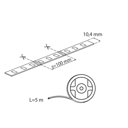 LEDS-B7,2W/M12IP65RGB LED szalag, 5 m, 12 DC, 1 m = max. 7,2 W / 145 lm, RGB, IP65                    KAN46316