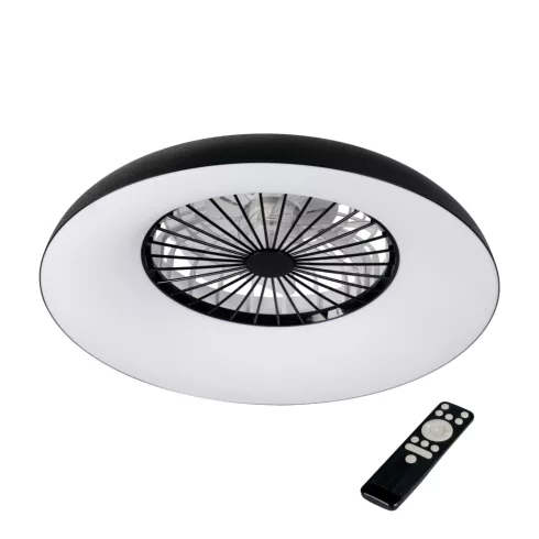 PLAVE PAN60 CCT+RGB B lámpa, ventilátorral, LED, max.48W, 1100-2300lm, 3000-6500K, IP20, kerek, feke  KAN46371