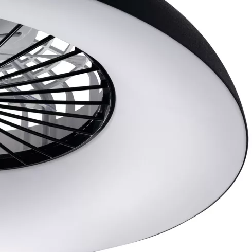 PLAVE PAN60 CCT+RGB B lámpa, ventilátorral, LED, max.48W, 1100-2300lm, 3000-6500K, IP20, kerek, feke  KAN46371