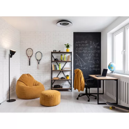 PLAVE PAN60 CCT+RGB B lámpa, ventilátorral, LED, max.48W, 1100-2300lm, 3000-6500K, IP20, kerek, feke  KAN46371