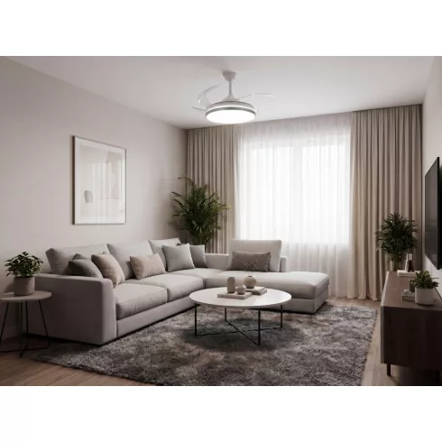 PLAVE INB49 CCT W/SR lámpa, ventilátorral, LED, max.36W, 1700-2100lm, 3000-6500K, IP20, kerek, fehér  KAN46372