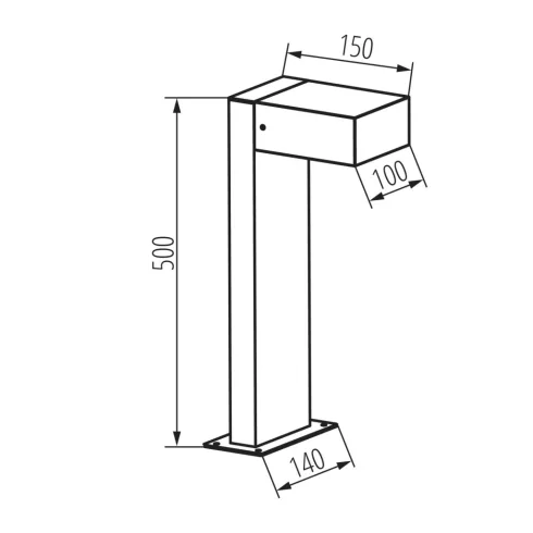 LEGINO GX53 50 B lámpa, álló, GX53, max.11 W, magasság 50 cm, LED, IP65, fekete                       KAN46391