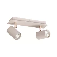   EVALO EL-2I BE-G lámpa, fali/mennyezeti, GU10, 2x max.10W, IP20, kerek, bézs, 2 tengelyben állítható  KAN90781