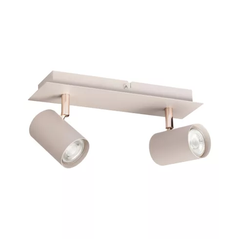 EVALO EL-2I BE-G lámpa, fali/mennyezeti, GU10, 2x max.10W, IP20, kerek, bézs, 2 tengelyben állítható  KAN90781