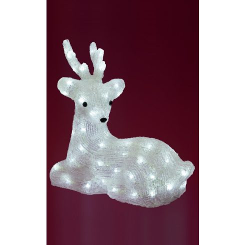 Akril rénszarvas, kültéri, fekvő 64 WH LED, 34 cm, HSO                                                KDA7