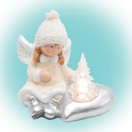   Kerámia figura, angyal világító fenyővel                                                              KDC13