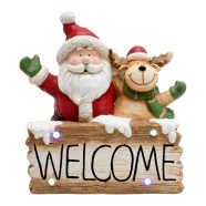   Kerámia figura, WELCOME, Mikulás + rénszarvas, HSO                                                    KDC49