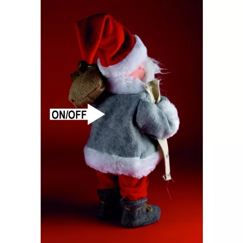 Táncoló, zenélő Mikulás, piros nadrág, 30 cm, HSO                                                     KDD32